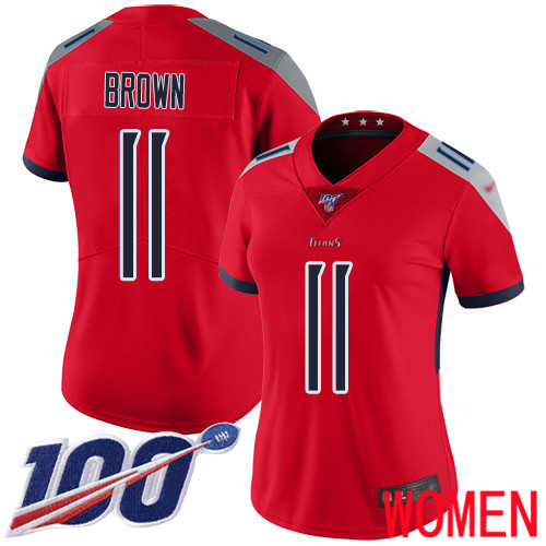 Tennessee Titans Limited Red Women A.J. Brown Jersey NFL Football #11 100th Season Inverted Legend